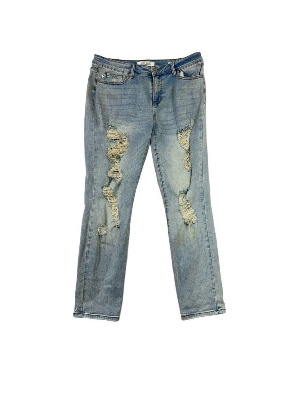 Judy Blue Dad Jean Boyfriend Fit Straight Leg Distressed High-Rise Sz 11/30